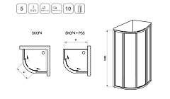 Душевой уголок Ravak Supernova SKCP4 1950x900x900 (витраж Grape) черный 3117O302ZG