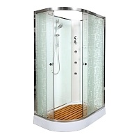 Душевая кабина Deto EM 110x110 Хром (узорчатое стекло) ЕМ1511 R N с гидромассажем (гм.)