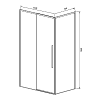 Душевой уголок Vincea Slim-n 1950x1300x900 вороненная сталь VSR-4SN9013CLGM