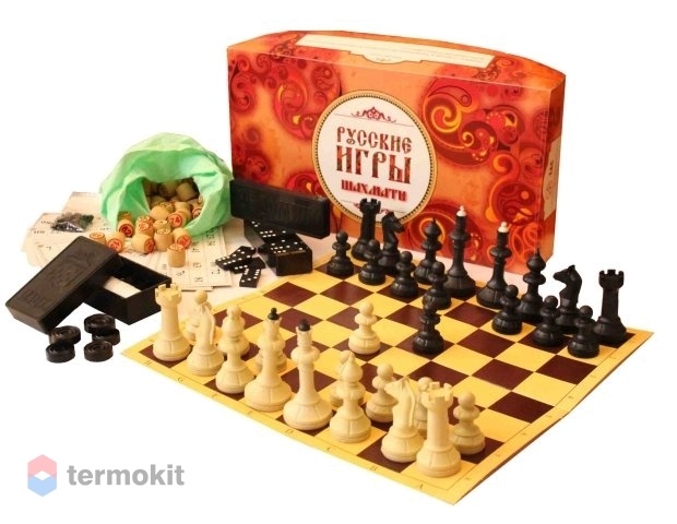 Набор Русские игры шахматы, шашки, лото 03-002