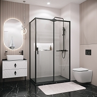 Душевой уголок Grossman Style 1950x1100x800 черный матовый 120.K33.05.1180.21.00