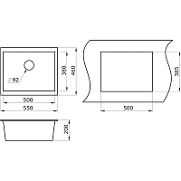 Мойка для кухни Paulmark Gera черный металлик PM205546-BLM