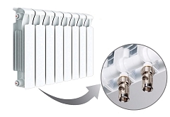 БиМеталлический радиатор Rifar Monolit Ventil 350 \ 14 секций \ 50мм с нижним левым подключением