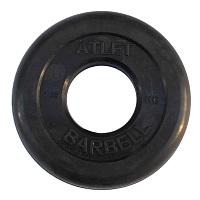 Диск обрезиненный MB Barbell Atlet черный 51 мм, 1,25 кг MB-AtletB51-1,25