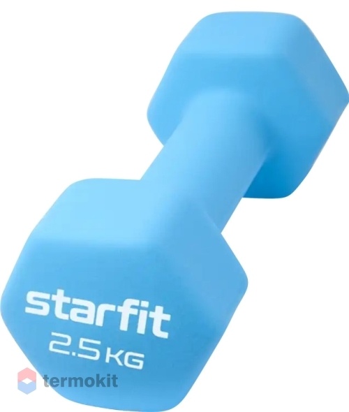 Гантель неопреновая Starfit DB-201 2,5 кг, синий пастель 1 шт