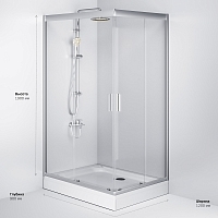 Душевой уголок AM.PM Gem 1200x900 хром матовый W90G-404-120290-MT