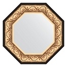Зеркало с фацетом в багетной раме EVOFORM OCTAGON 60 барокко золото BY 3844