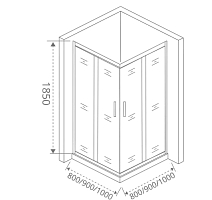 Душевой уголок Good Door NEO 1850x1000x1000 хром НЕ00012