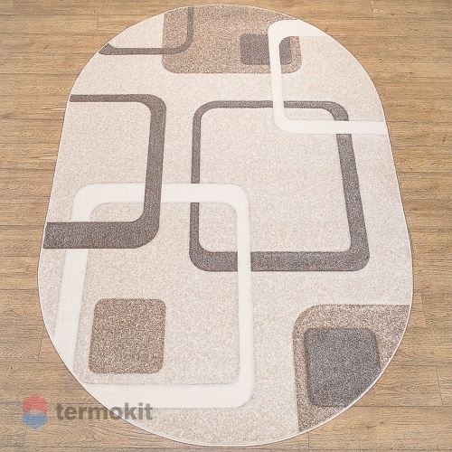 Ковёр Kitroom Фризе Карвинг 200x300 овальный бежевый 31210 45122