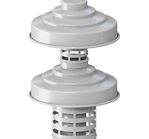 Rommer Оголовок с ветрозащитой D 60/100 БЕЛЫЙ (Алюминий)