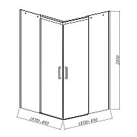 Душевой уголок Vincea Dice 2000x900x900 хром VSS-4D900CL