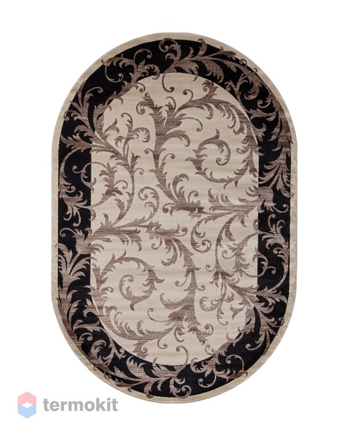 Ковёр Merinos Colizey 250x350 овальный кремовый/чёрный d156