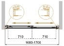 Душевая шторка Cezares TANDEM 1700х1450 хром TANDEM-SOFT-VF-2-170/145-C-Cr-IV