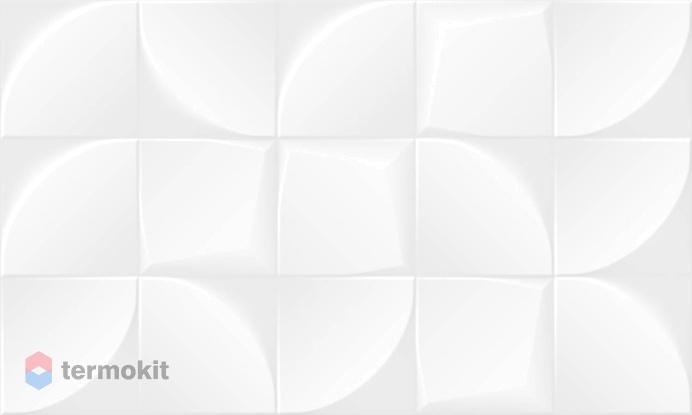 Керамическая плитка Gracia Ceramica Blanc 02 white белый настенная рельеф 30x50