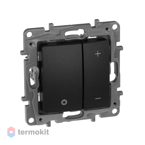 Светорегулятор нажимной Legrand Etika Легранд Этика антрацит 672618