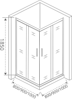 Душевой уголок Good Door Latte 1850x900x900 ЛА00006