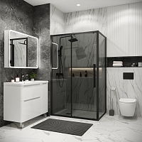 Душевой уголок Grossman Cosmo 1950x1100x1000 (тонированное стекло) черный матовый 120.K33.02.1110.21.10