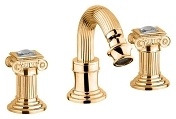Смеситель для биде Cezares Olimp золото, ручка Swarovski OLIMP-BBS2-03/24-Sw
