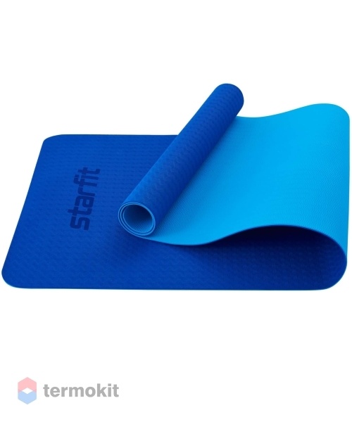 Коврик для йоги Starfit FM-201 TPE 173x61x0,4 см, темно-синий/синий