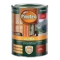 Pinotex Ultra,Влагостойкая защитная лазурь для древесины, с воском, рябина, 1л
