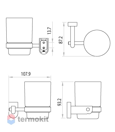 Стакан для зубных щеток Lemark Omega хром LM3136C
