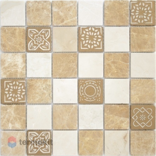 Мозаика Caramelle Mosaic Art Stone Pietra Mix 1 Mat (4,8x4,8) 30x30