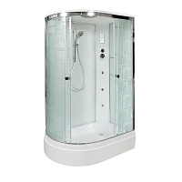 Душевая кабина Deto ЕМ 120x80 Хром (узорчатое стекло) ЕМ2712R с гм. и эл.