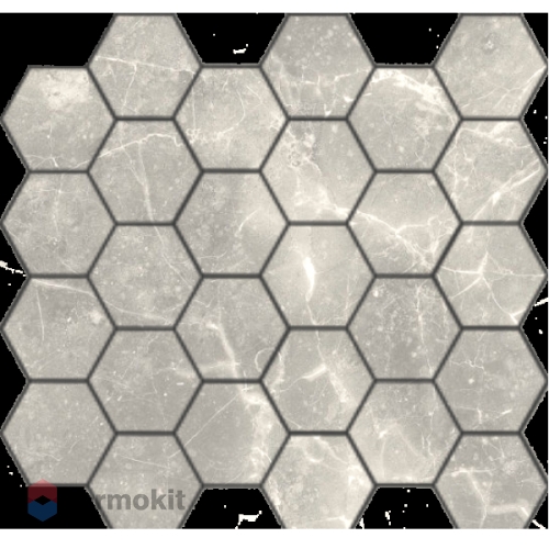 Мозаика Caramelle Mosaic Pietrine Hexagonal Travertino Silver Mat Hex (1,8x3) 29,5x30,5