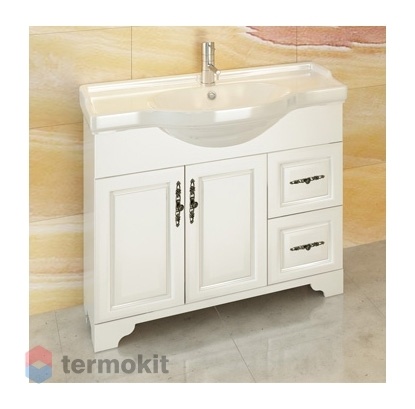 Тумба с раковиной Comforty Севилья-100 напольная слоновая кость 00003132627