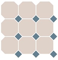 Керамогранит Top Cer Octagon 4416 oct11-1ch White Octagon 16/Blue Cobalt Dots 11 напольный 30x30