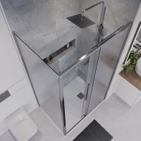 Душевой уголок Niagara Nova 1950x1200x800 (шиншилла) хром NG-65-12CH-CH80-34