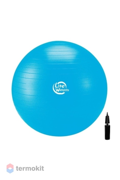 Мяч гимнастический Lite Weights 1867LW 75 см, голубой антивзрыв, с насосом