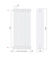Стальной трубчатый радиатор Arbonia 3180/04 секции с боковым подключением 3/4