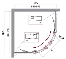 Душевой уголок BelBagno UNO 1950x900x900 черный матовый UNO-195-R-2-90-C-NERO