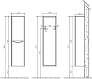 Пенал BelBagno ANCONA-N 400 подвесной Rovere Bianco левый