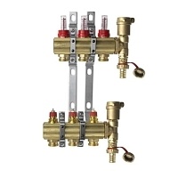 Комплект коллекторов Danfoss FHF-3F set из латуни, 3 контура