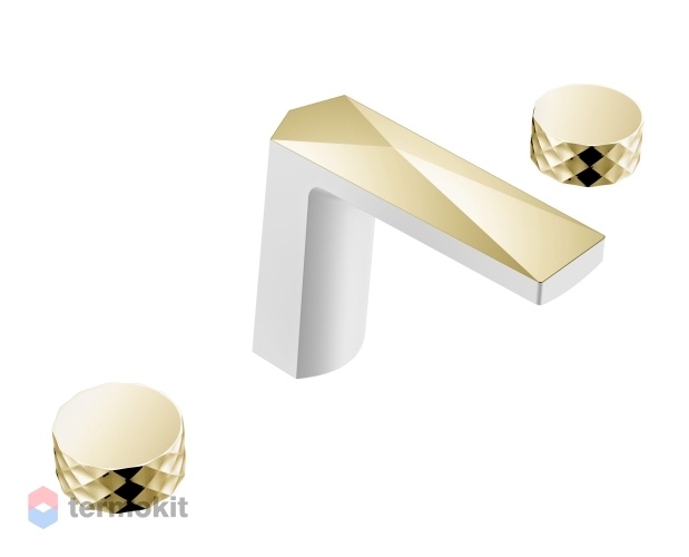 Смеситель на борт ванны Boheme Venturo Белый/золото 150-WG-DIAMOND