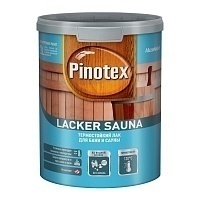 Pinotex Lacker Sauna, Лак для стен бани и сауны,на водной основе,полуматовый,1л