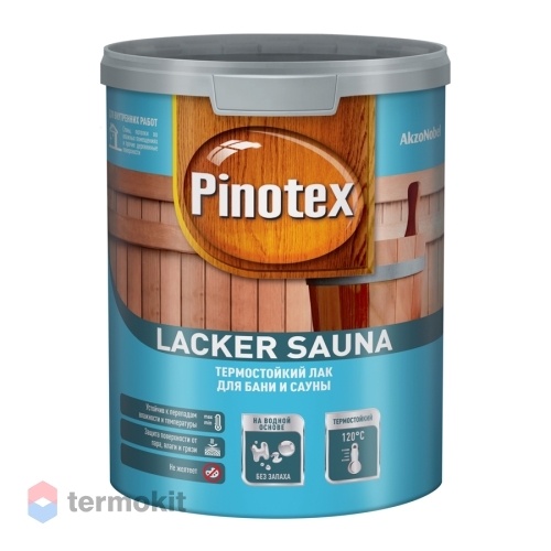 Pinotex Lacker Sauna, Лак для стен бани и сауны,на водной основе,полуматовый,1л