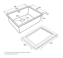Мойка для кухни Paulmark NEXT вороненая сталь PM215844-GM