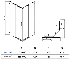 Душевой уголок Vincea Soft 2 2000x900x900 хром VSS-3SO2900CL