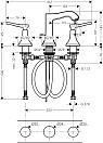 Смеситель для раковины Hansgrohe Metropol Classic 110 на 3 отверстия, с рычаговыми рукоятками, со сливным гарнитуром 31330090