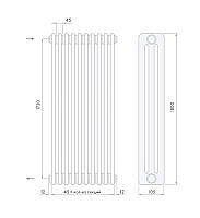 Стальной трубчатый радиатор Arbonia 3180/12 секций с боковым подключением 3/4 цвет Антрацит