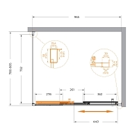Душевой уголок Cezares Molveno 1950x1000x800 хром MOLVENO-AHF-31-100/80-C-CR-IV
