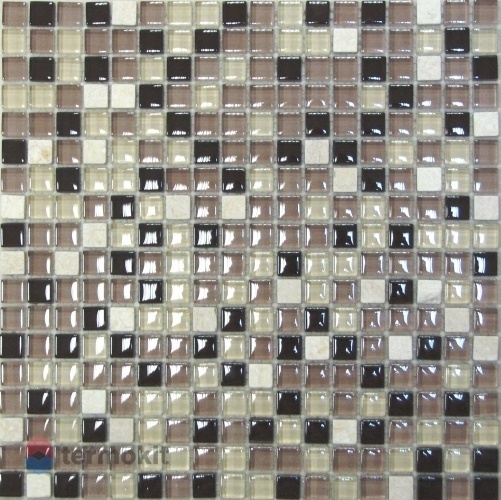Стеклянная Мозаика с камнем Bonaparte Glass Stone 12 (8x15x15) 30x30