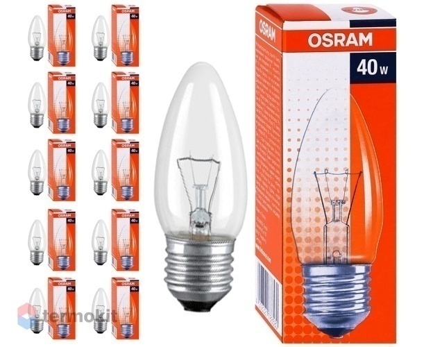 Лампа накаливания Osram CLAS B прозрачная 40W E27, 10 шт.