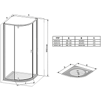Душевой уголок Ravak Nexty NSKK3 1950x1000x1000 белый 3O6AA101Z1