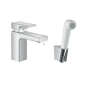 Смеситель для раковины с гигиеническим душем и шлангом Hansgrohe Vernis хром 71216000