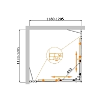 Душевой уголок Cezares Molveno 1950x1200x1200 оружейная сталь MOLVENO-A-22-90+30-C-GM-IV