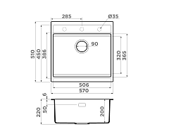 Мойка для кухни OMOIKIRI KITAGAWA 57 GB графит 4993315